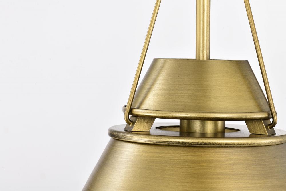 Adina 1 Light Small Pendant; Natural Brass Finish