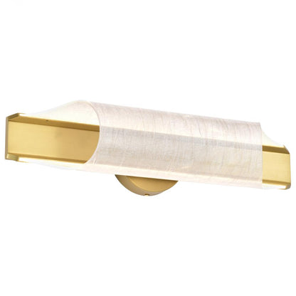 Idris; LED 3 Light Wall Sconce; Vintage Brass Finish; Light Guide Panels