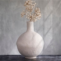 White Paper Mache Vase