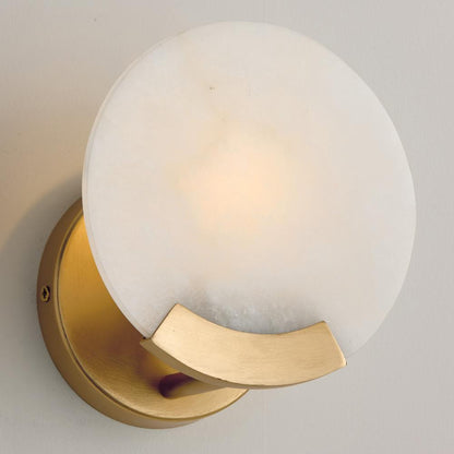 1 Light ALABASTER AND BRASS SCONCE