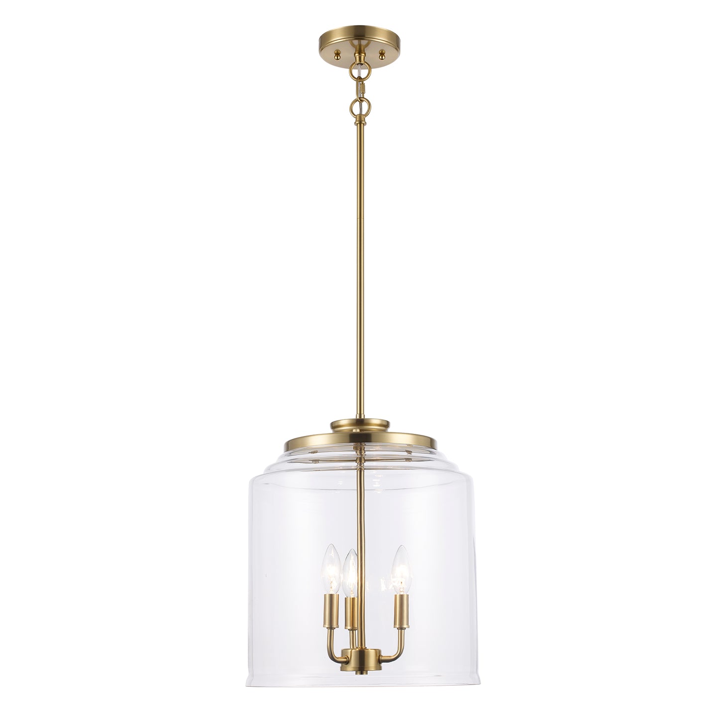 3 LIGHT PENDANT WITH CLEAR GLASS
