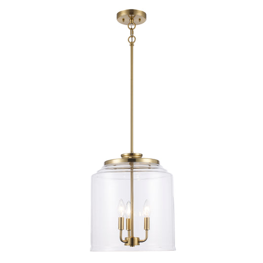 3 LIGHT PENDANT WITH CLEAR GLASS
