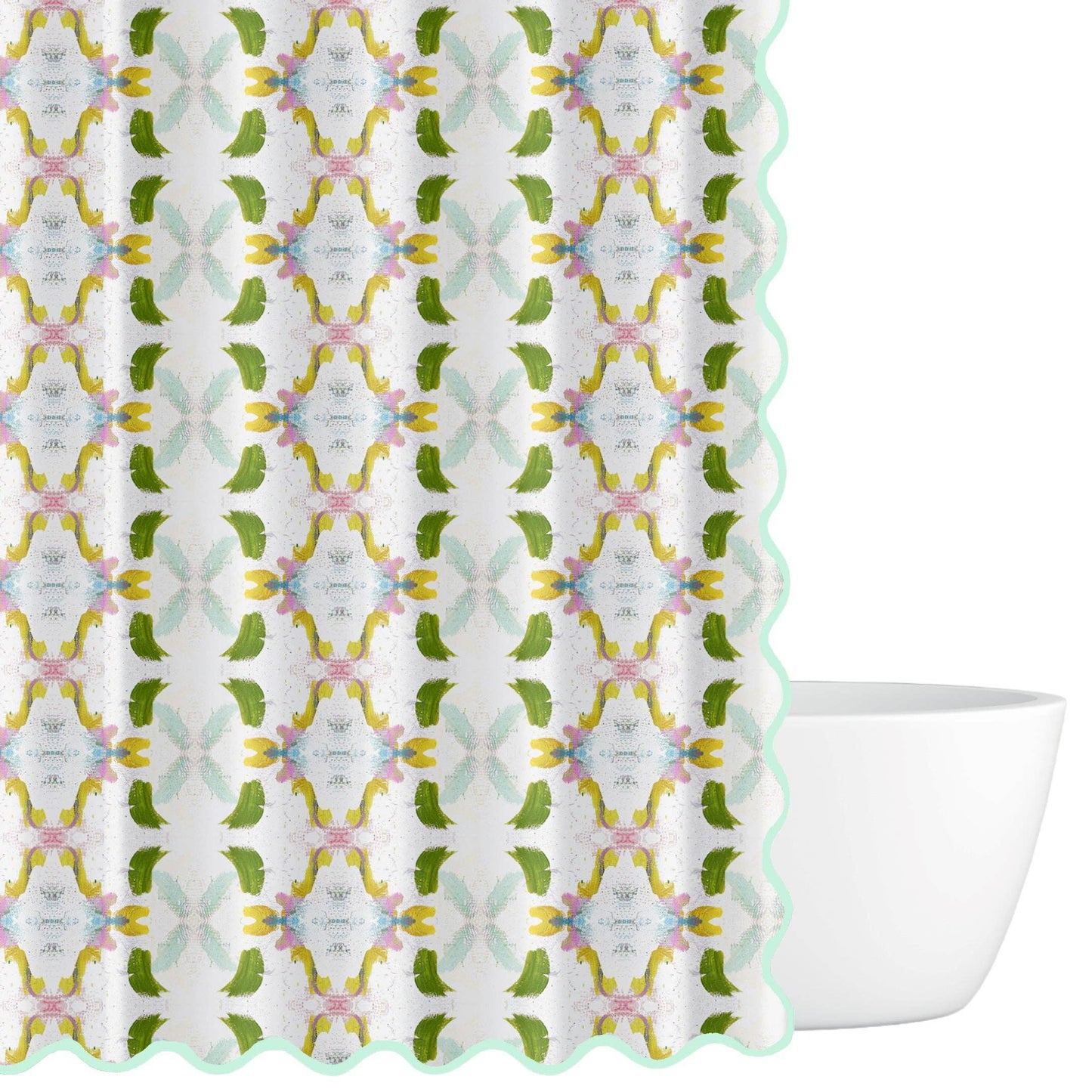 Dogwood Scalloped Shower Curtain