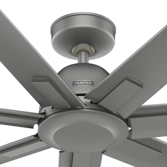 Hunter 72 inch Downtown ENERGY STAR® Matte Silver Damp Rated Ceiling Fan and Wall Control