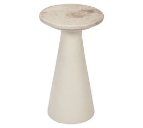 Townsend White Accent Table with Stone Top