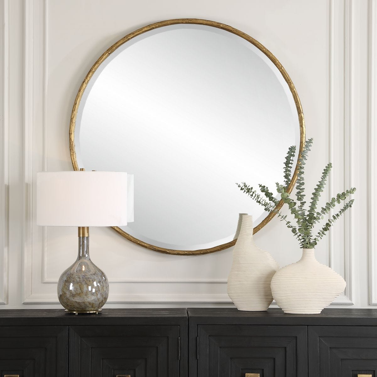 Sutton Round Mirror-Gold