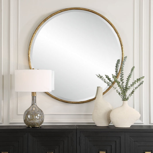 Sutton Round Mirror-Gold