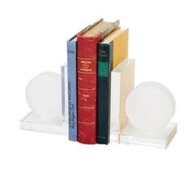 Frosted Crystal Round Bookends