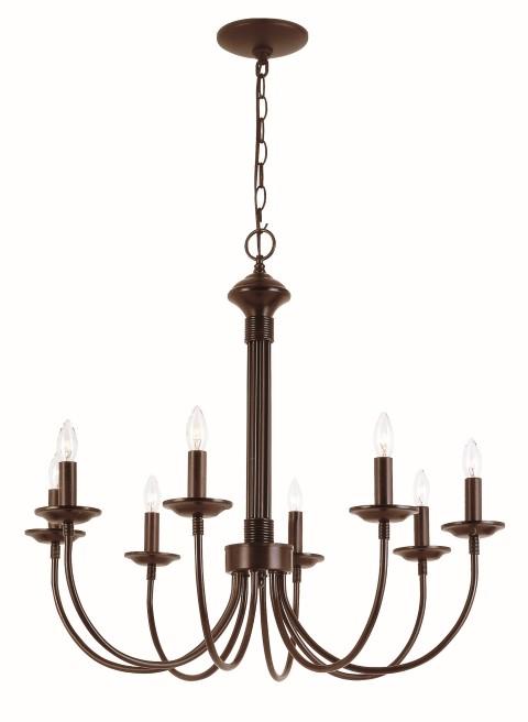 8LT CHANDELIER IN BRONZE