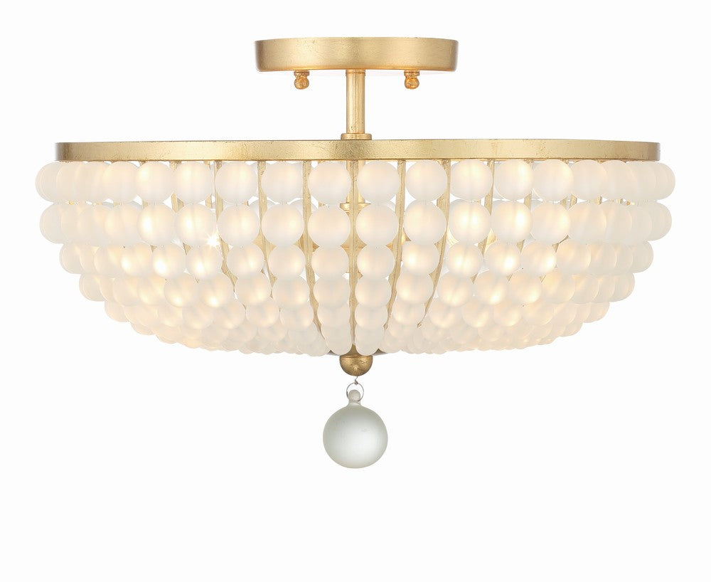 Bella 15.75'' Antique Gold Semi Flush Mount