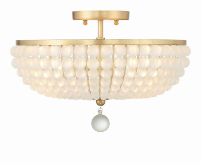 Bella 15.75'' Antique Gold Semi Flush Mount