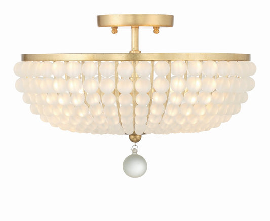 Bella 15.75'' Antique Gold Semi Flush Mount