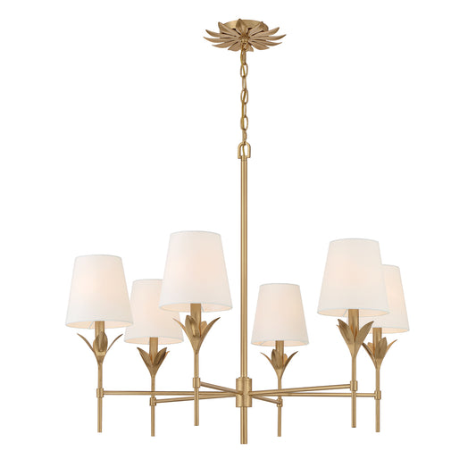 Broche 32'' Antique Gold Chandelier