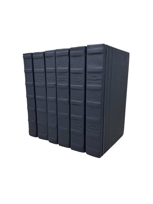 6 Vol.Leather Matte Navy Books