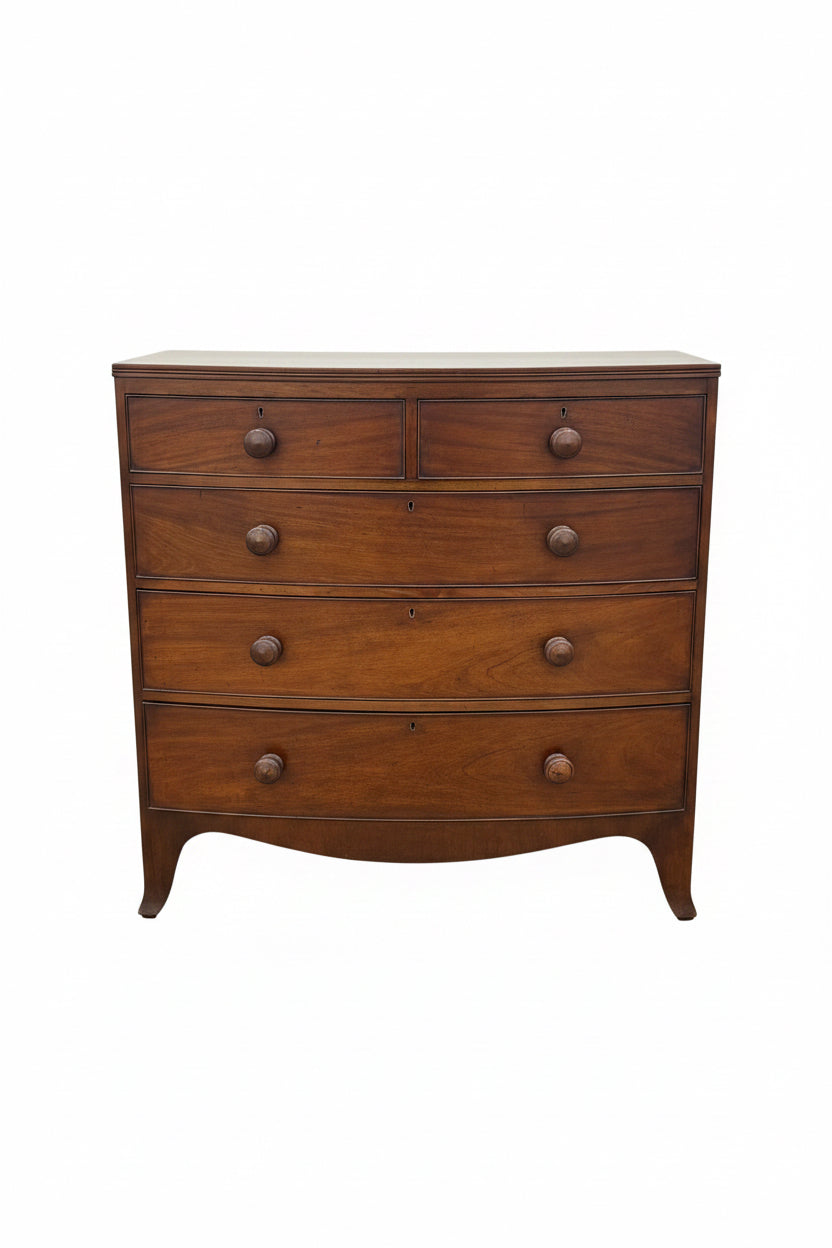 2 Over 3 Drawer Bow Front Chest