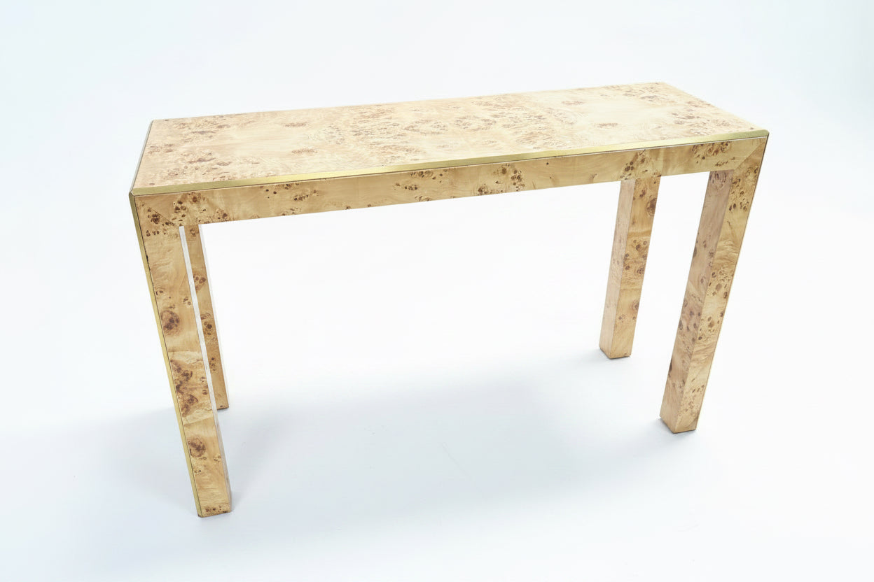 Burl Console with Gold Accents