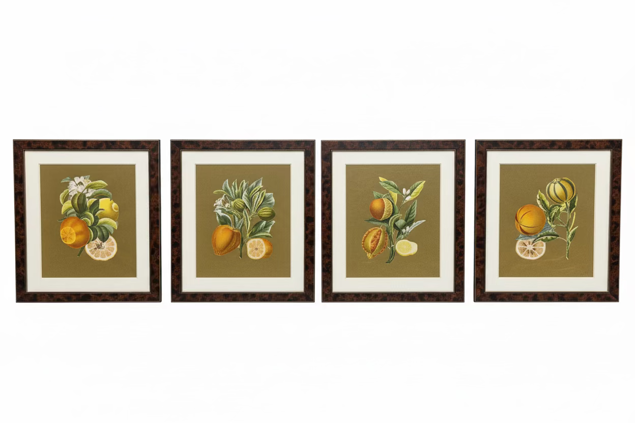 Citrus Fruit with Custom Gold Leaf Background