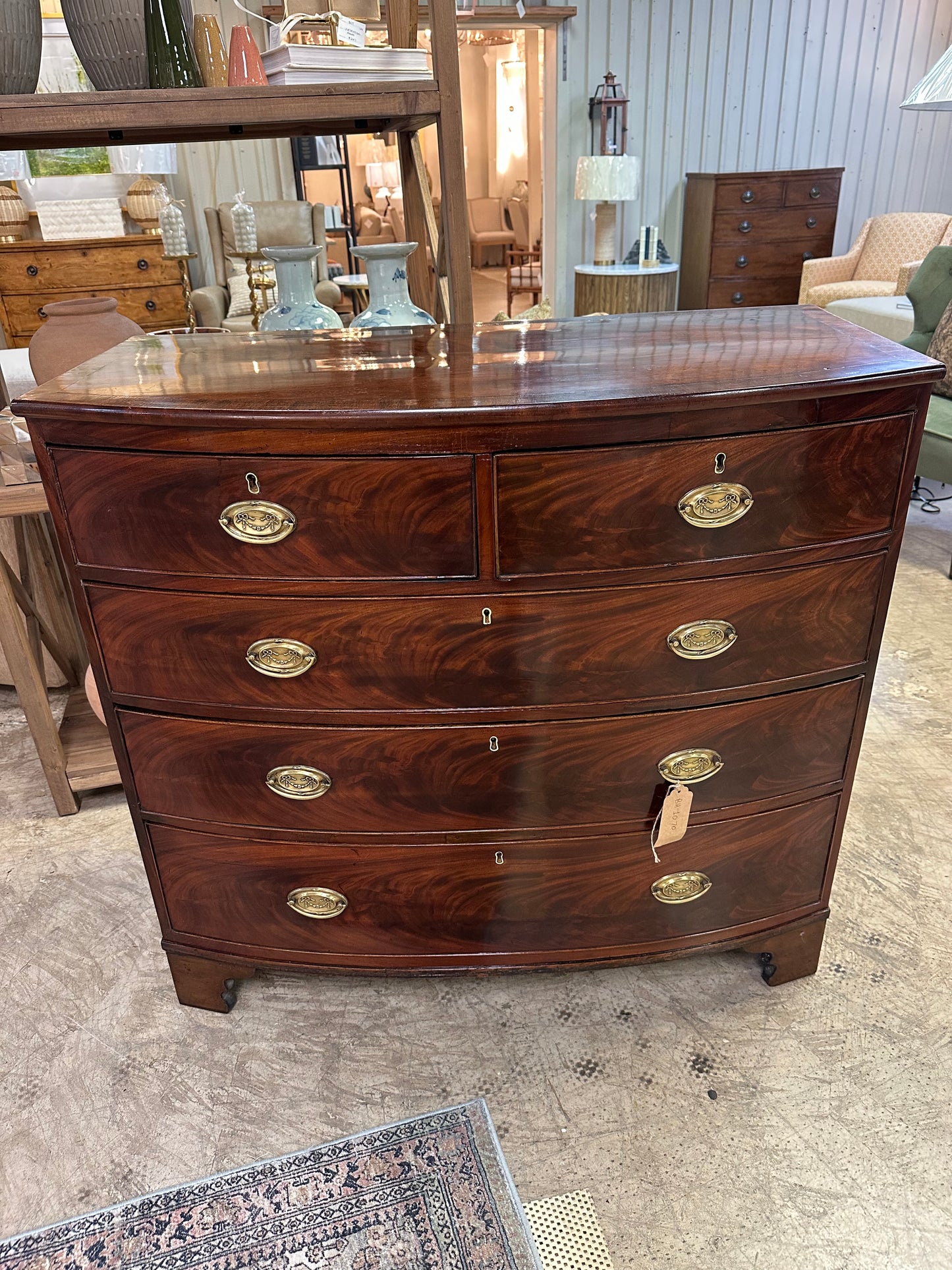 Antique Gold Pulls 2/3 Chest of Drawers
