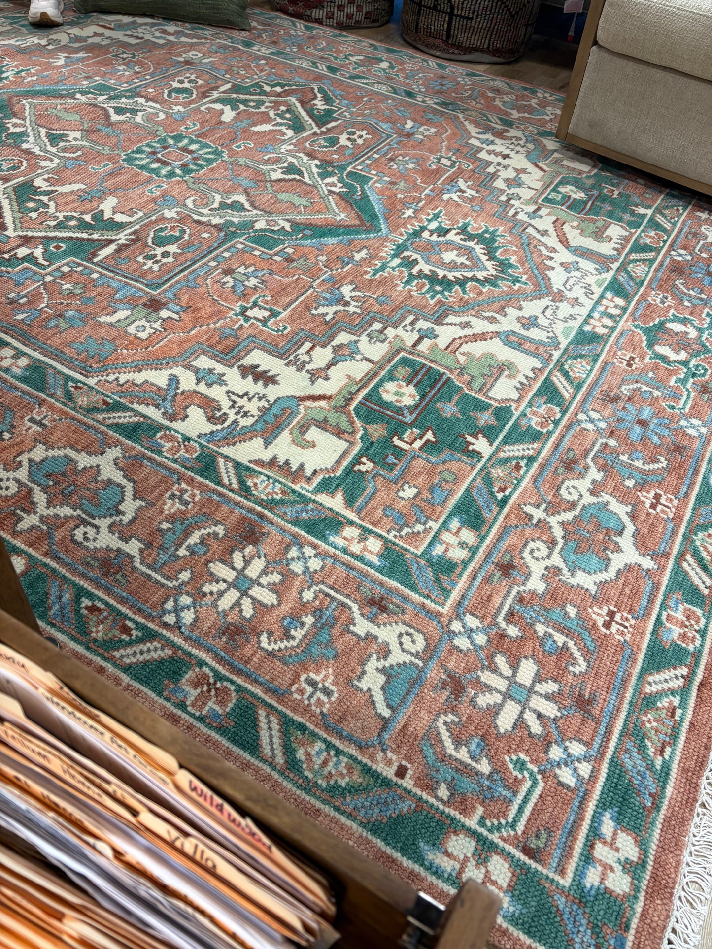 Green & Brown Oushak 8x10 Rug