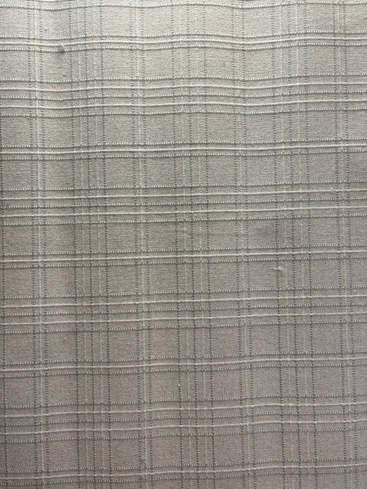Grey and White Plaid Bound Rug