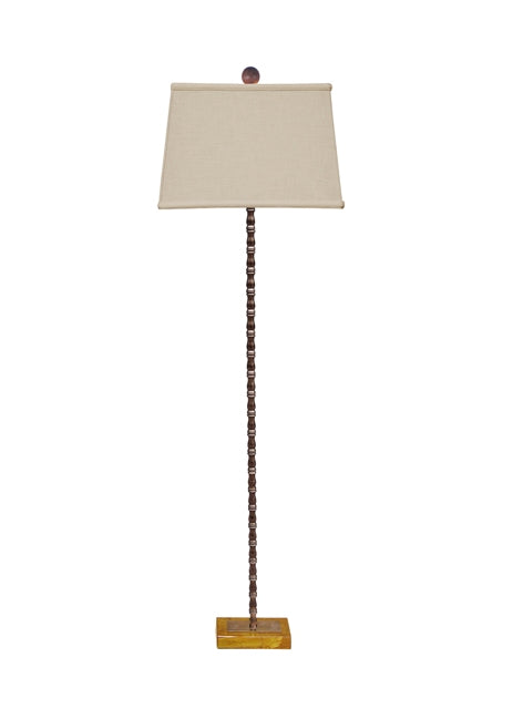 SOLID BRASS FLOOR LAMP WITH JADE BASE