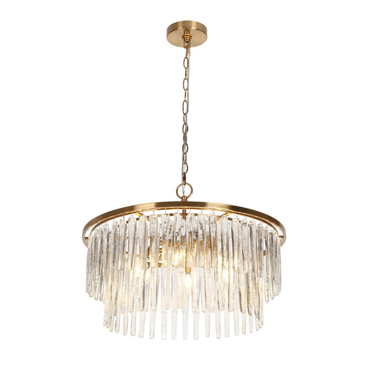 6-Light Brass Drum Chandelier