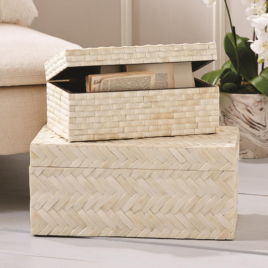 Basket Weave Bone Box