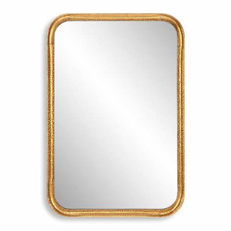 Gold Hammered Rectangle Mirror