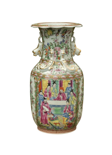 PORCELAIN ROSE CANTON VASE