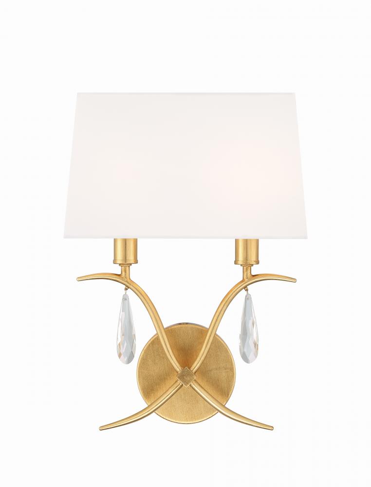 ROLLINS ANTIQUE GOLD DOUBLE SCONCE