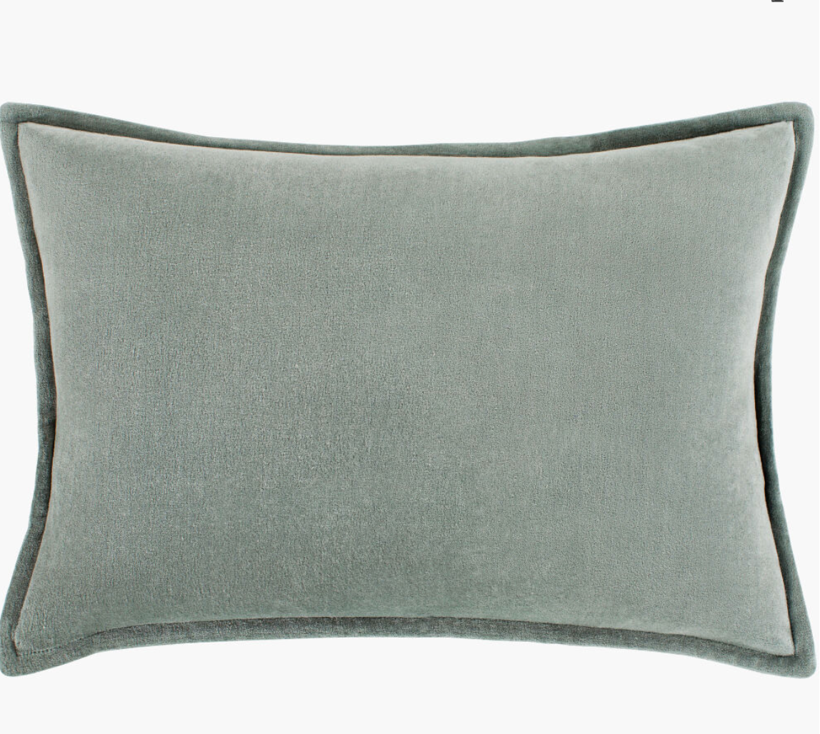 Sage Cotton Velvet Pillow