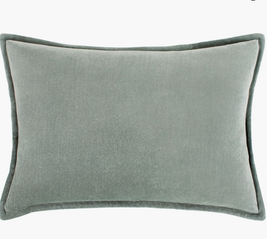 Sage Cotton Velvet Pillow