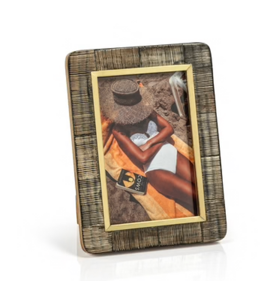 Shagrin Horn Inlaid Photo Frame