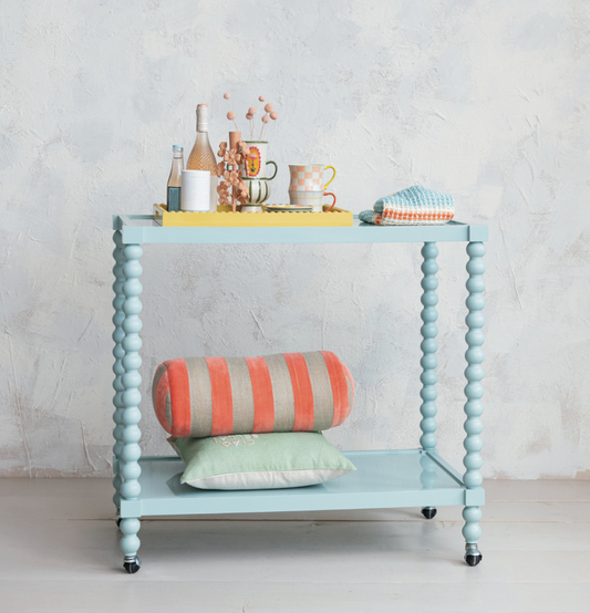 Wood 2 Tier Bar Cart