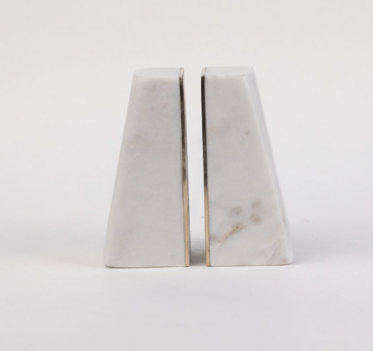 FORBES MARBLE + BRASS BOOKENDS