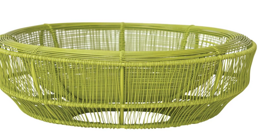 Metal Wire Double-Wall Bowl, Chartreuse