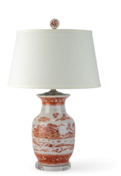 Red and White Willow Lamp