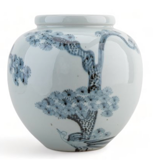 Aged Cobalt Blue Round Pot