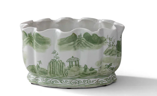 Green Willow Scallop Planter