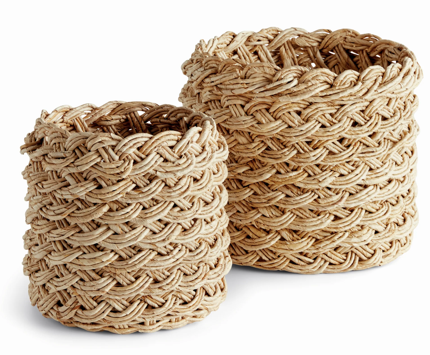 Abaca French Braid Storage Basket-Round