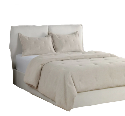 Talia Natural 3pc King Comforter Set