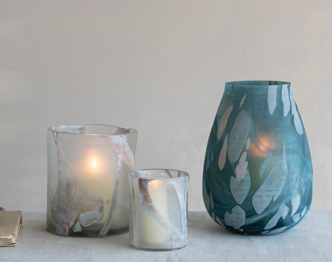 Art Glass Hurricane Vase
