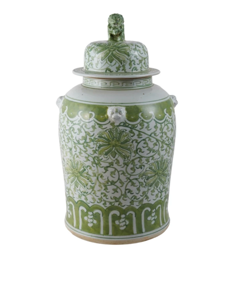 Decorative Hand-Painted Ginger Jar w/ Floral