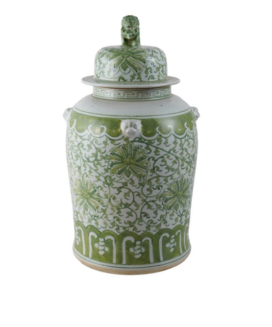 Decorative Hand-Painted Ginger Jar w/ Floral