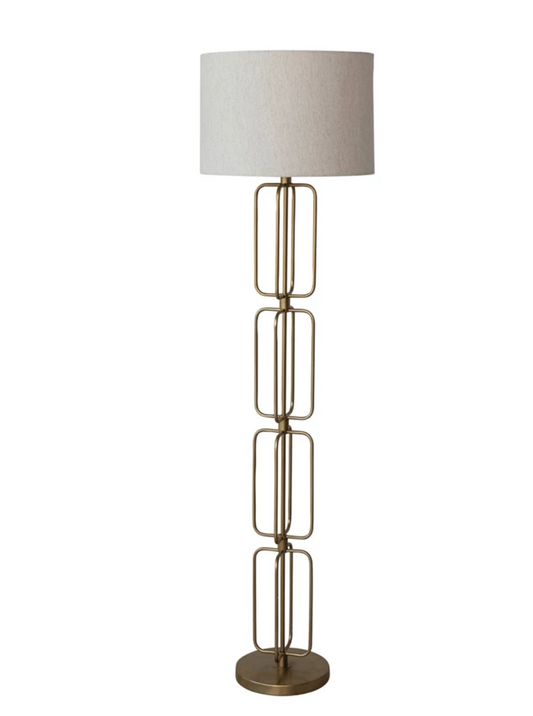 Wire Floor Lamp with Cotton Shade