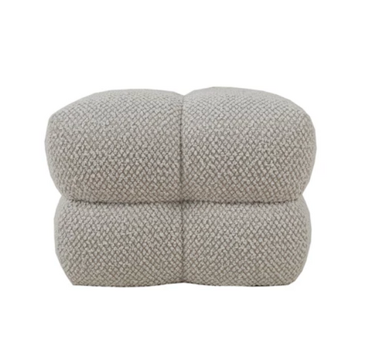 Boucle Fabric Upholstered Tufted Ottoman