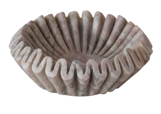 Marble Fluted Dish-Pink