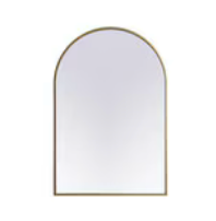 Brass Metal Frame Arch Mirror 24x36