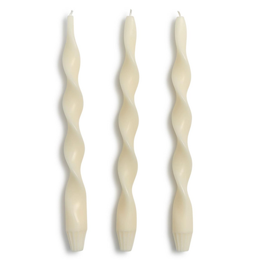 Ivory 12" Twist Taper Candles