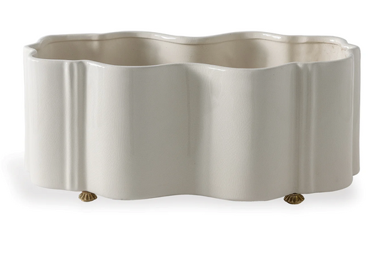 Tuscan Cream Scallop Planter